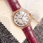 Copy Cartier Ballon Bleu De 36mm watch Diamond Case White MOP Dial